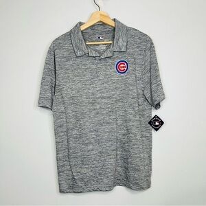 MLB Chicago Cubs Heathered Gray Performance Polo S